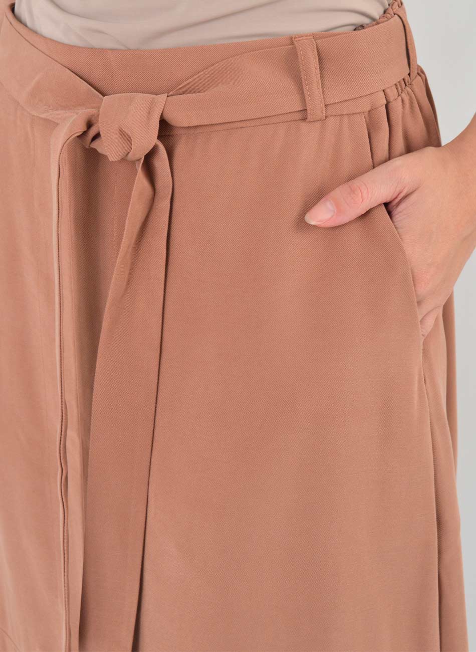 Saia Midi Marrom Viscose Gatos e Atos - Foto 4