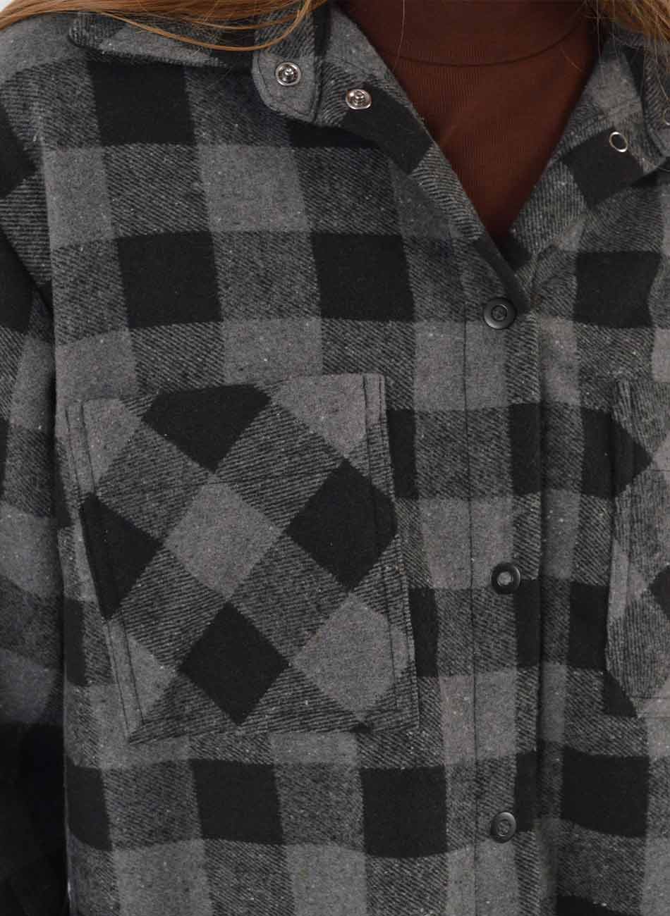 Camisa Oversized Flenelado Xadrez Gatos e Atos  - Foto 3