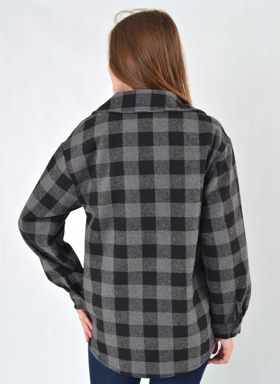 Camisa Oversized Flenelado Xadrez Gatos e Atos  - Foto 4