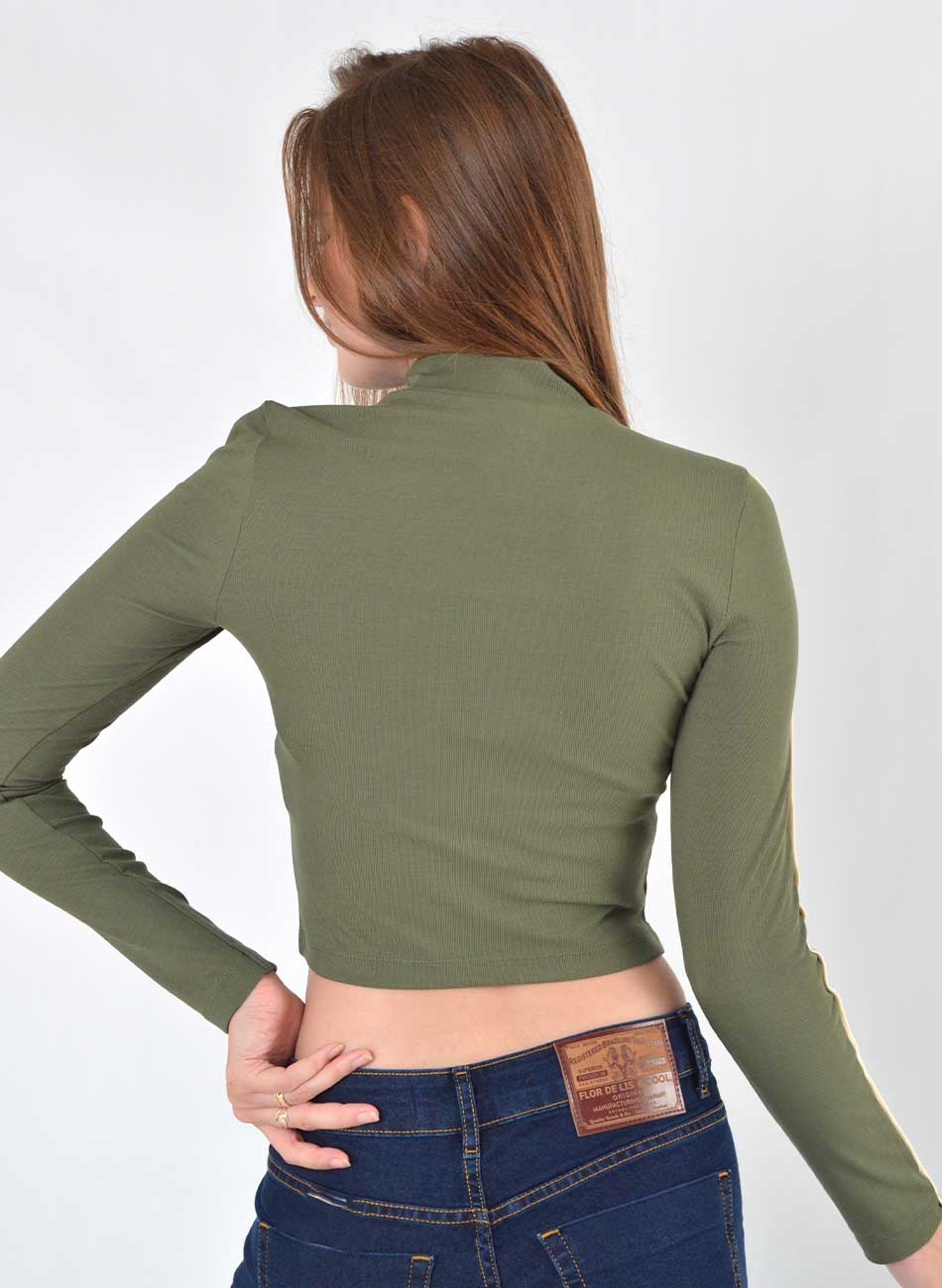 Blusa Verde Cropped Canelada Gatos e Atos  - Foto 4