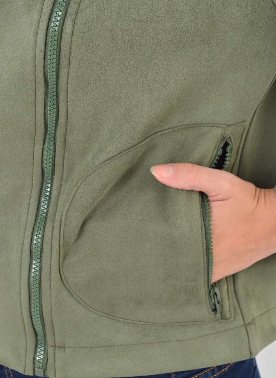 Jaqueta Verde Vilitar Biker Suede Gatos e Atos  - Foto 3