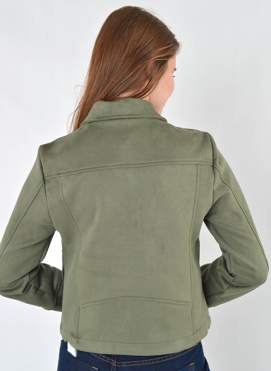 Jaqueta Verde Vilitar Biker Suede Gatos e Atos  - Foto 4