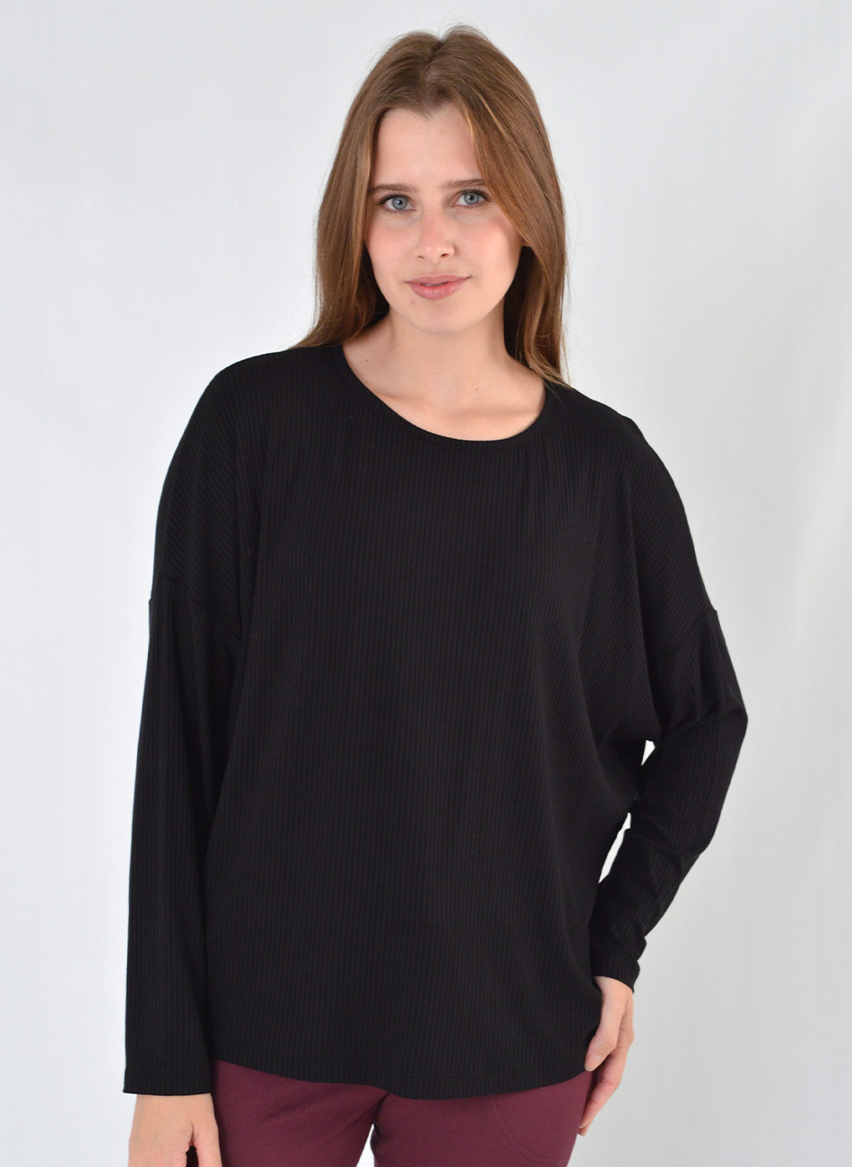 Blusa Preto Canelada Viscolycra Declari - Foto 1