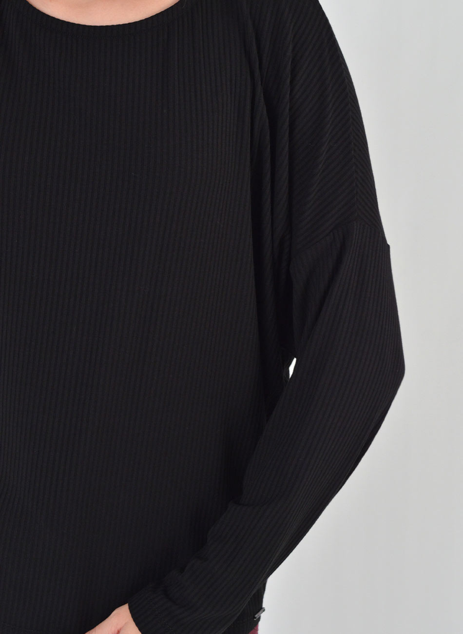 Blusa Preto Canelada Viscolycra Declari - Foto 2
