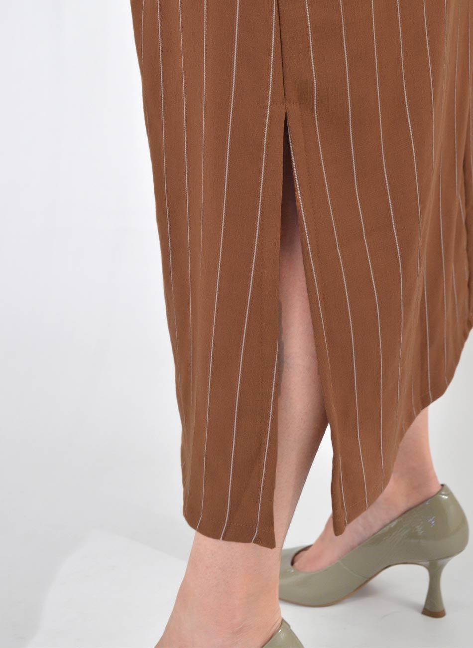 Vestido Risca de Giz Del Amo Capuccino - Foto 4
