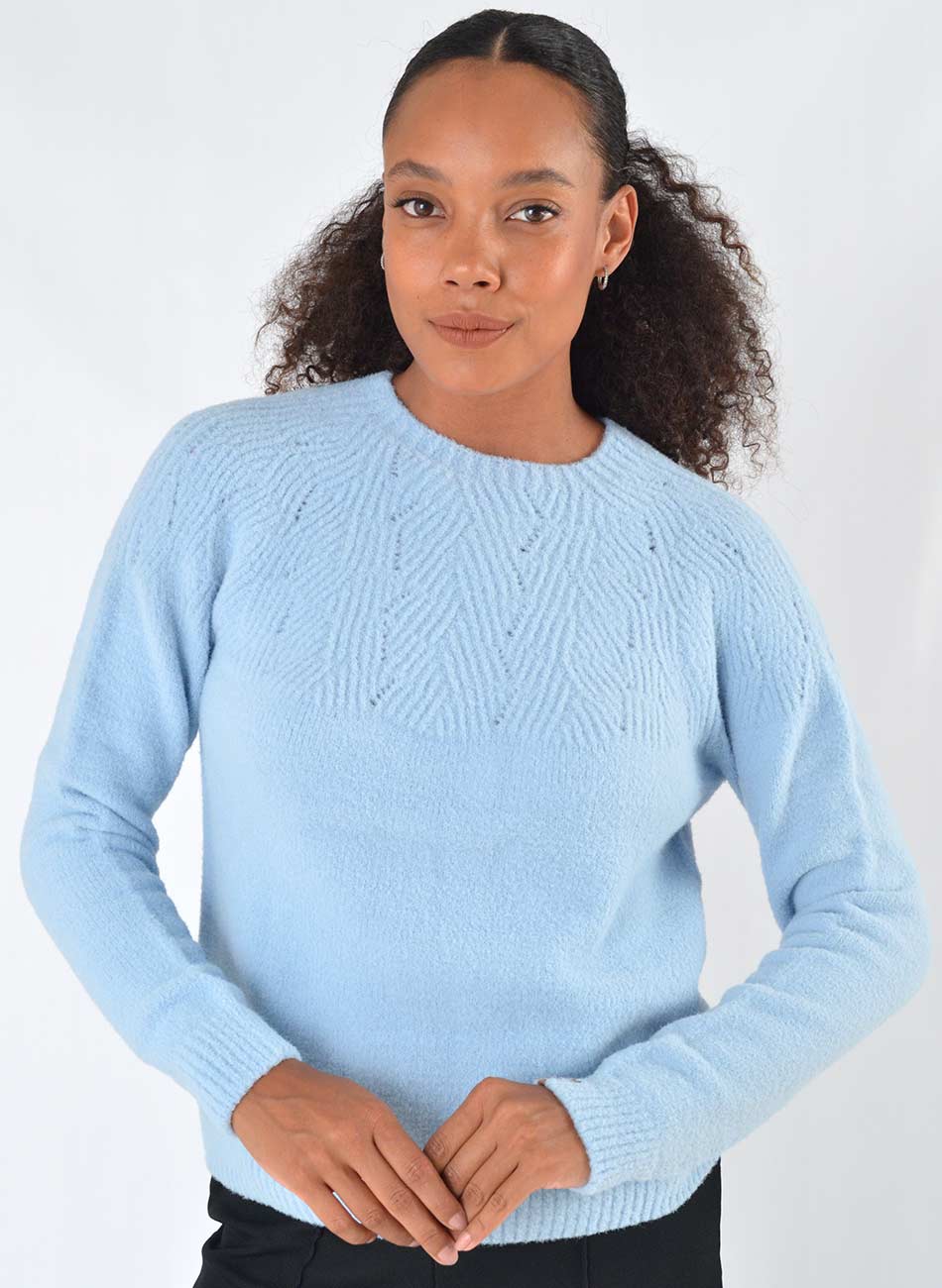 Blusa Azul Eveline Fio Pluma Das Gurias - Foto 2