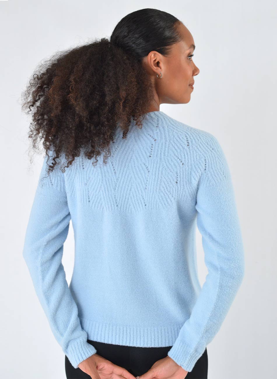 Blusa Azul Eveline Fio Pluma Das Gurias - Foto 5
