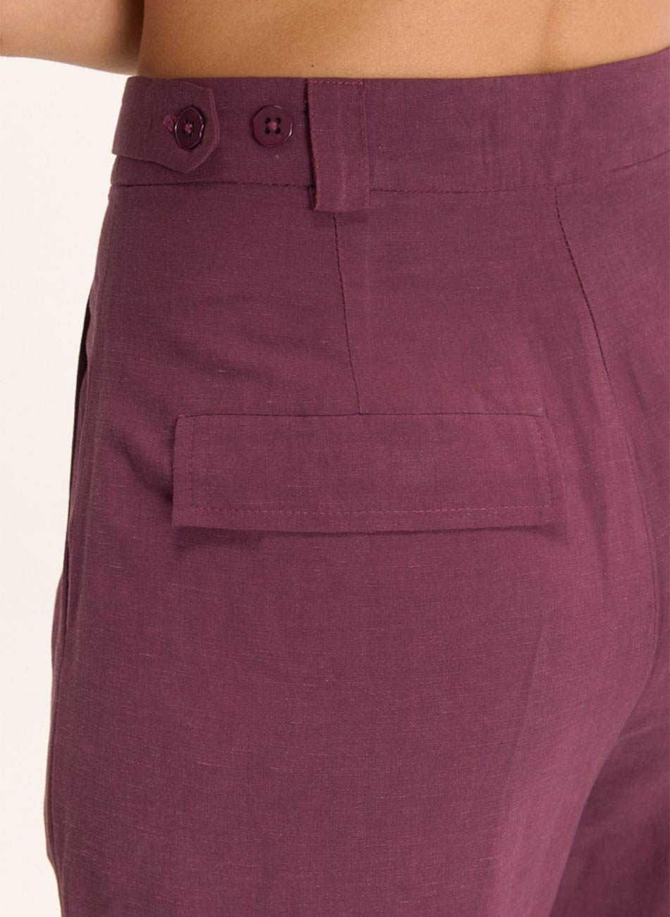 Cal�a Linho Alfaiataria Olhar Roxo Cant�o - Foto 4