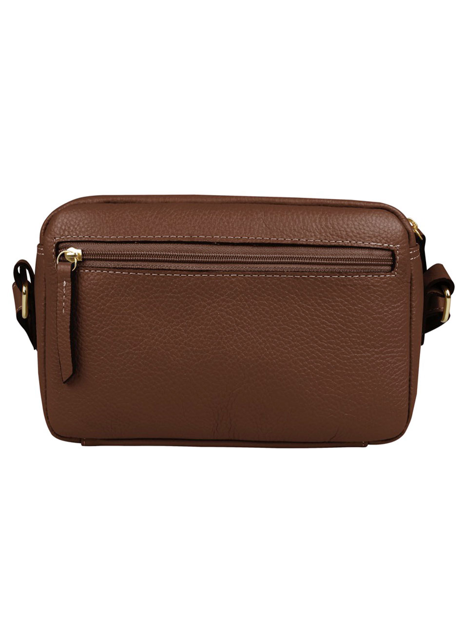 Bolsa Marrom Pequena Al�a Transversal Linea Bella - Foto 1