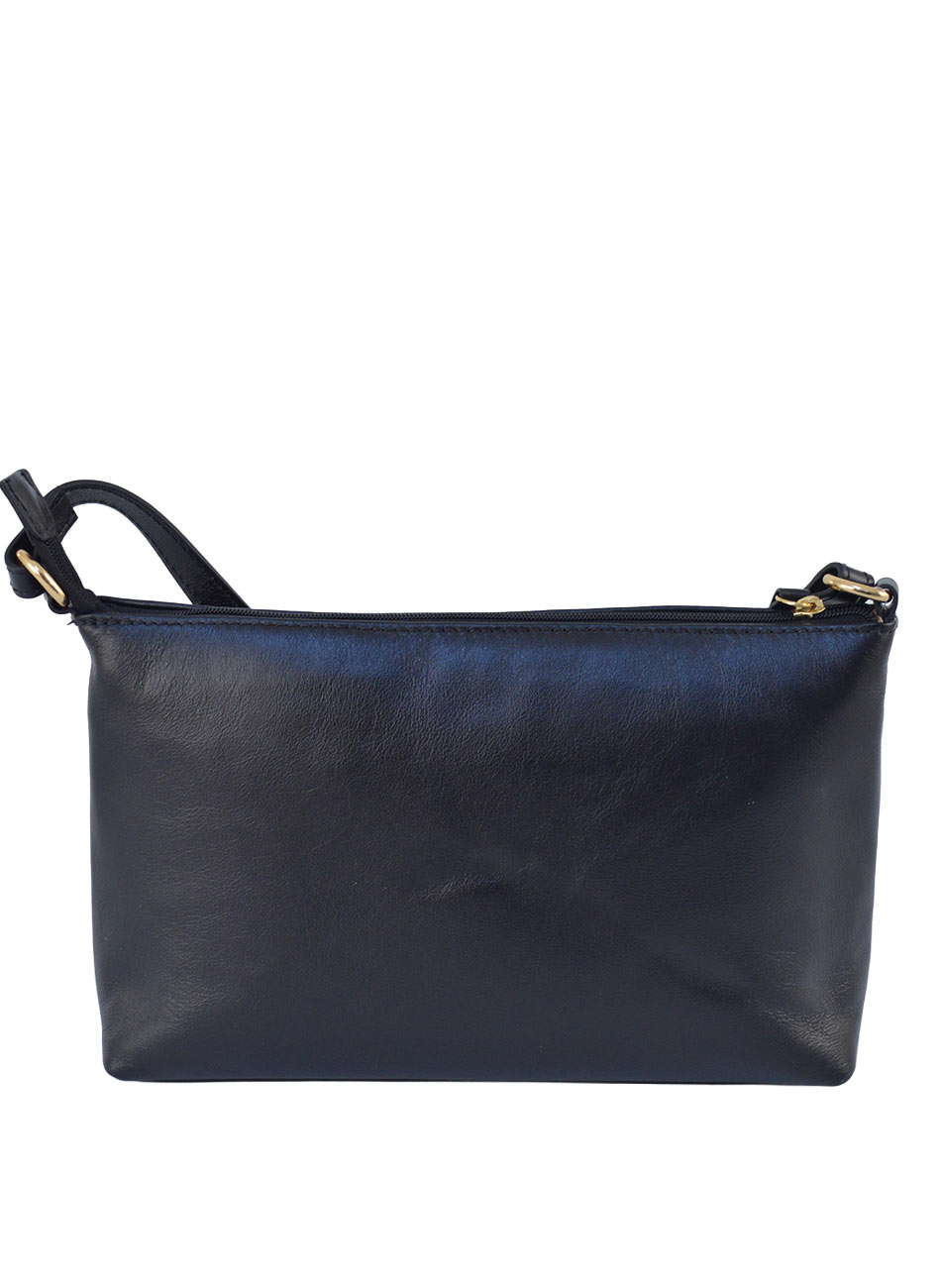 Bolsa Pequena Couro Preto Texturizado Linea Bella - Foto 3