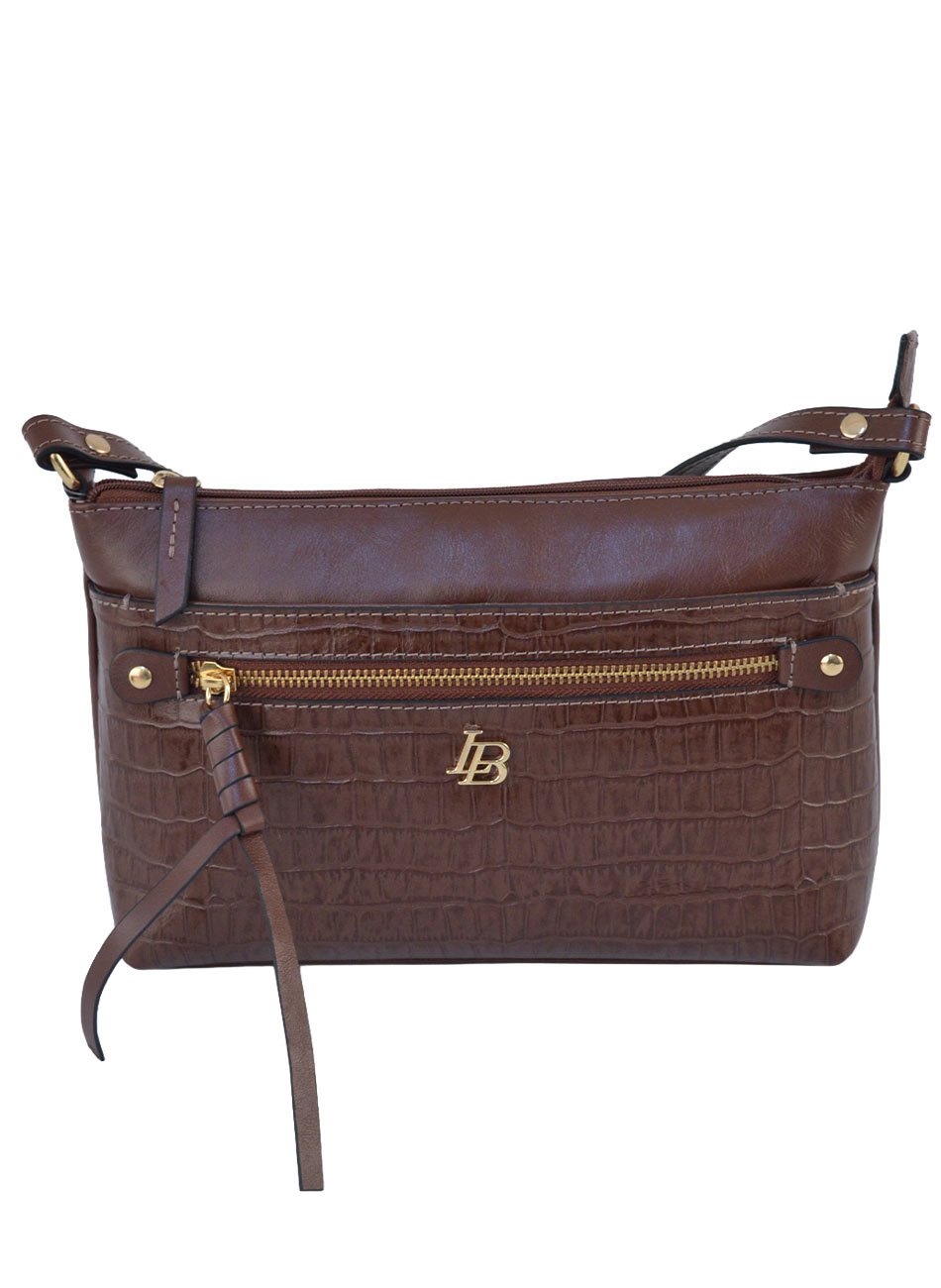 Bolsa Pequena Couro Marrom Texturizado Linea Bella - Foto 2