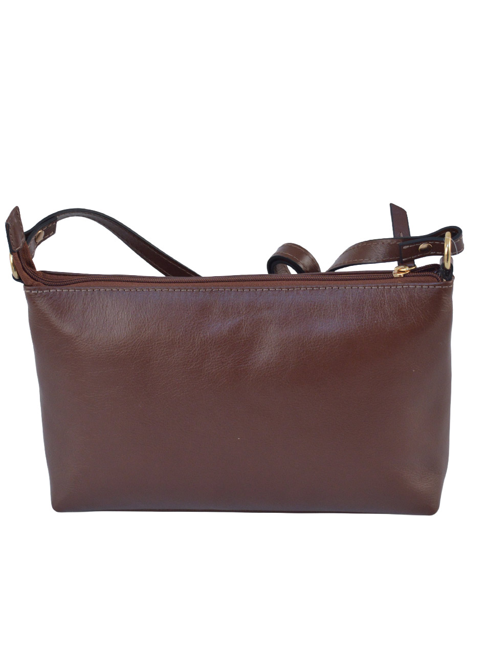Bolsa Pequena Couro Marrom Texturizado Linea Bella - Foto 3