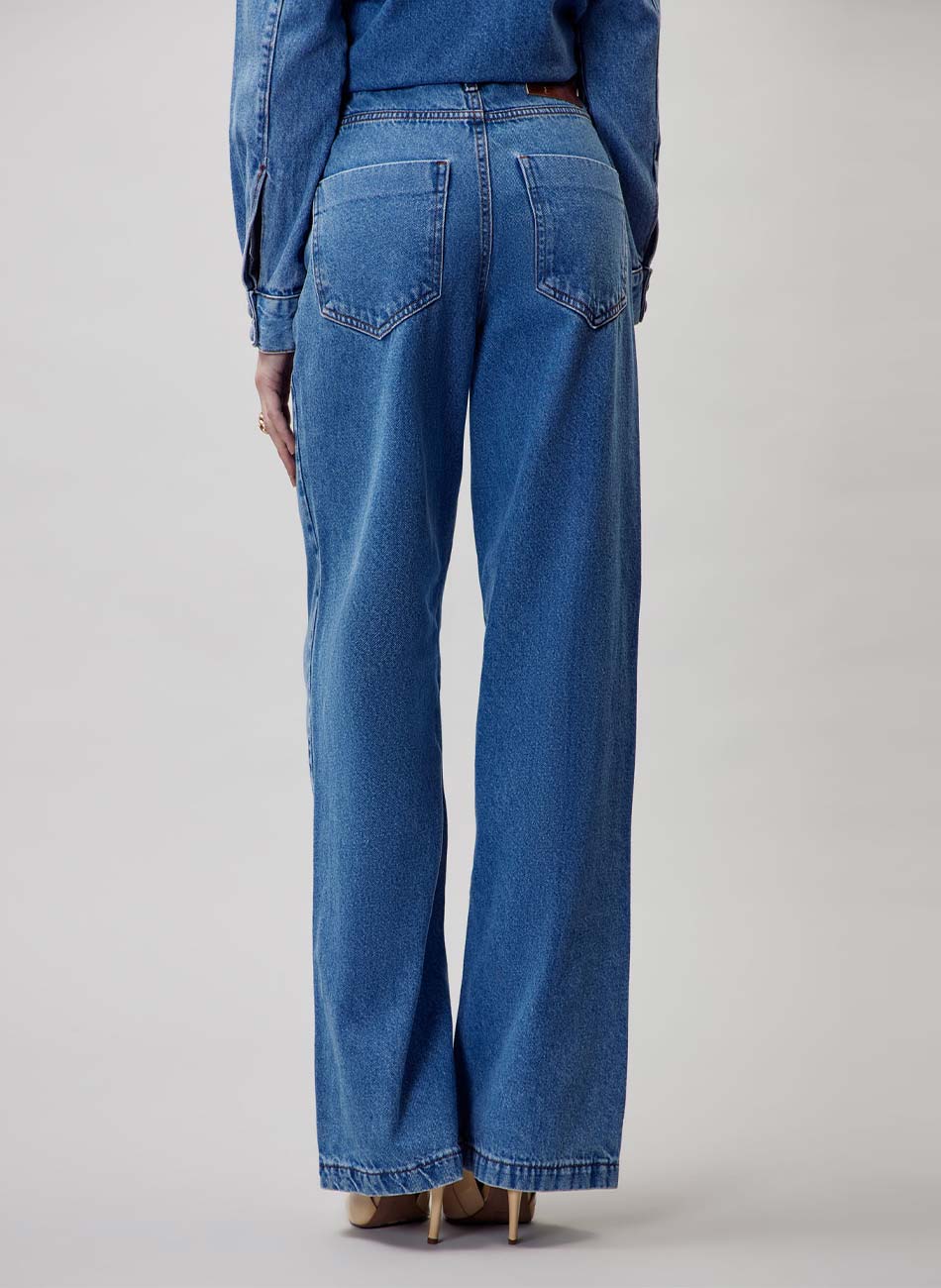 Cal�a Jeans Agata Wide Flor de Lis - Foto 2