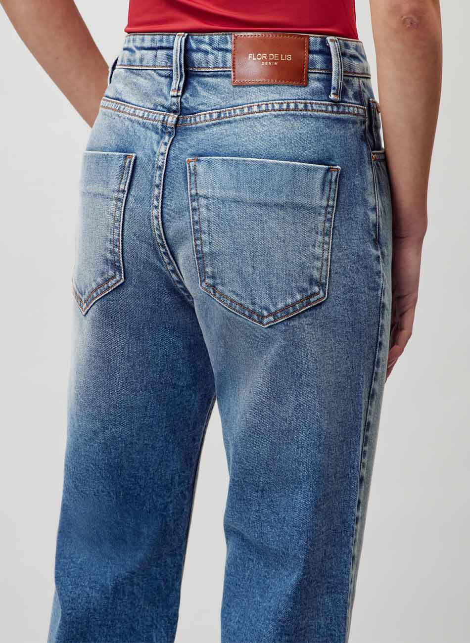 Cal�a Jeans Turmalina Straight Cropped Flor de Lis - Foto 3