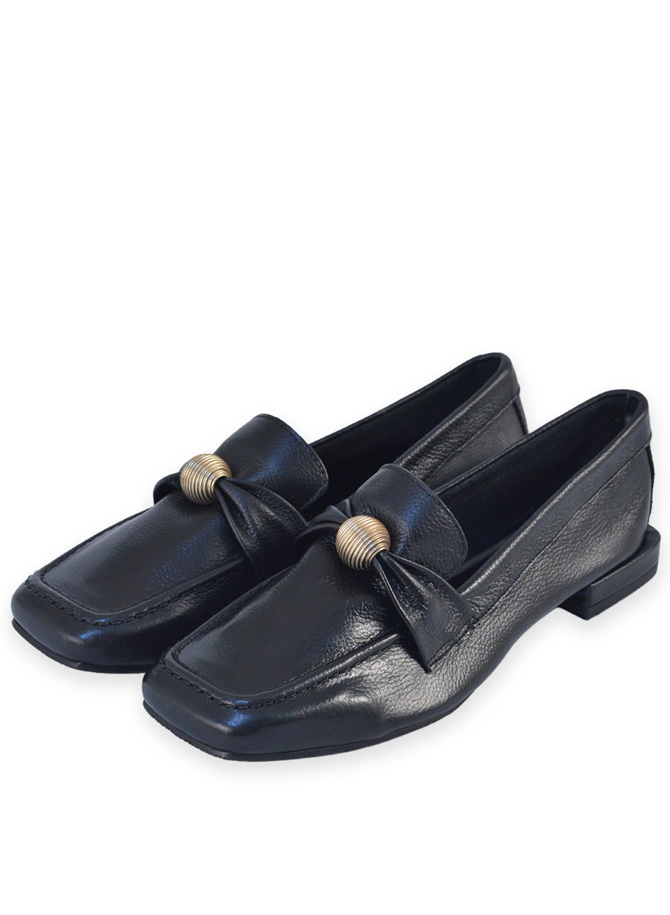 Mocassim Couro Preto Orcade  - Foto 1