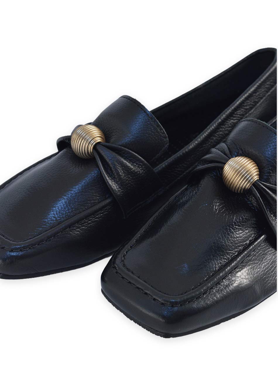 Mocassim Couro Preto Orcade  - Foto 2