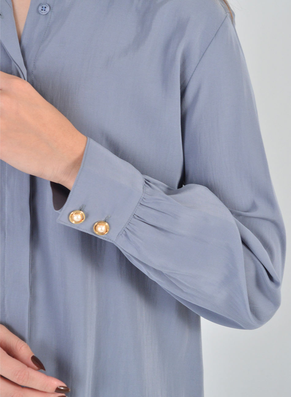 Camisa Azul Alfaiataria Flor de Lis - Foto 2