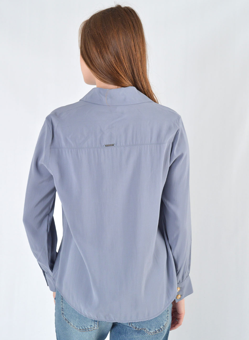 Camisa Azul Alfaiataria Flor de Lis - Foto 3