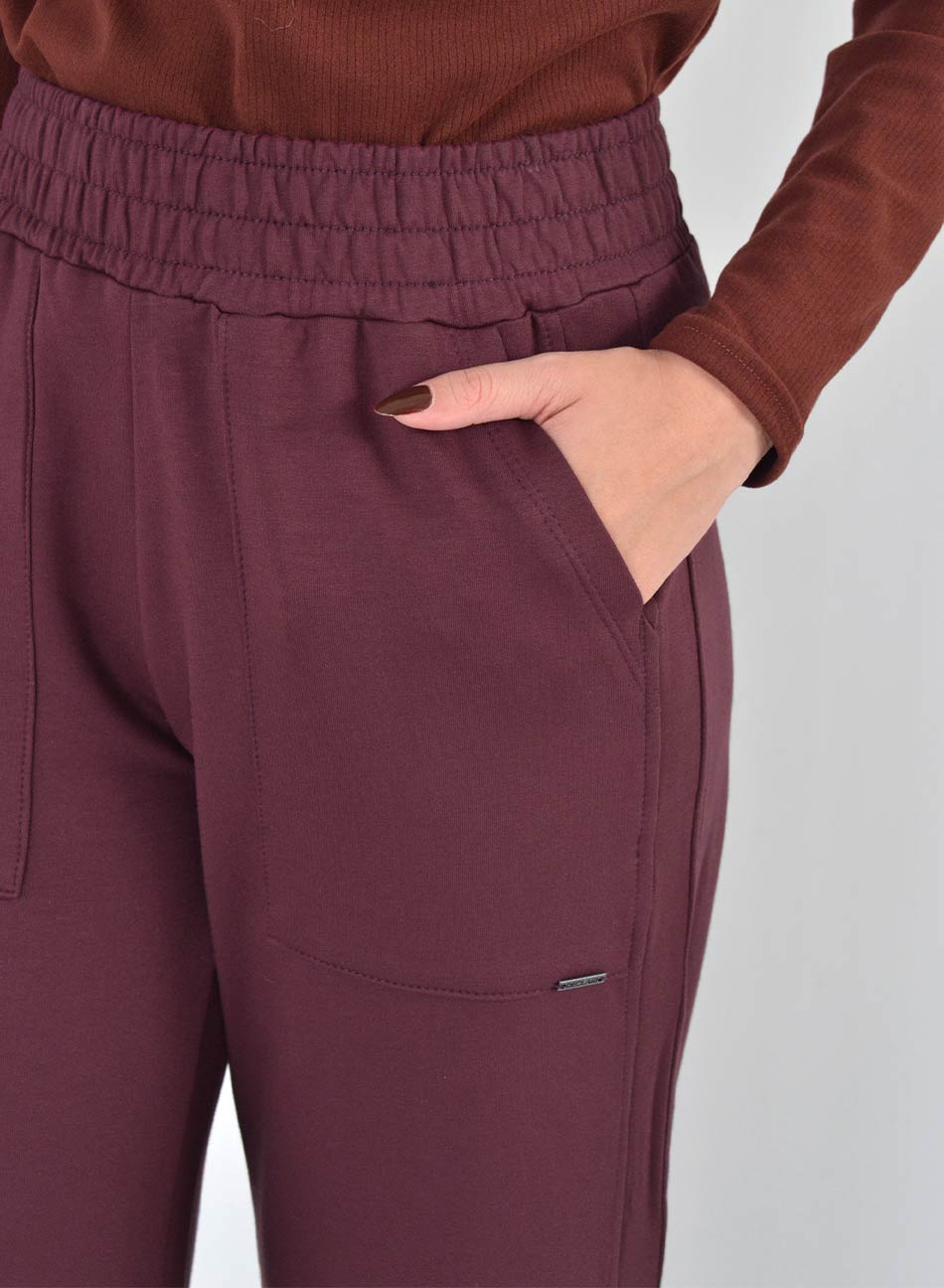 Cal�a Wide Leg Moletom Peluciado Malbec Declari - Foto 2