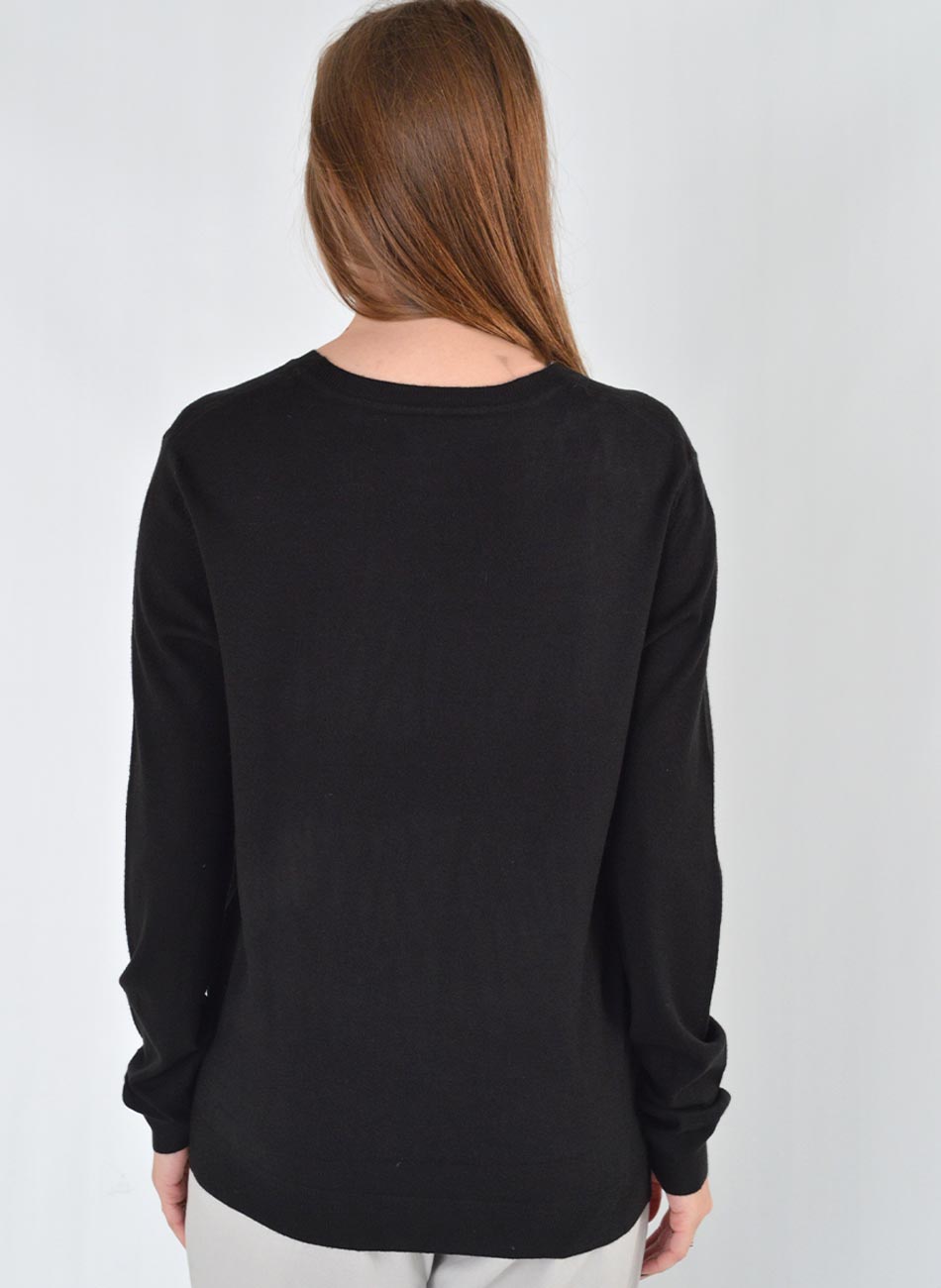 Blusa Fio de Cachemir Plus Alongada Preto Suzan Zheng - Foto 3
