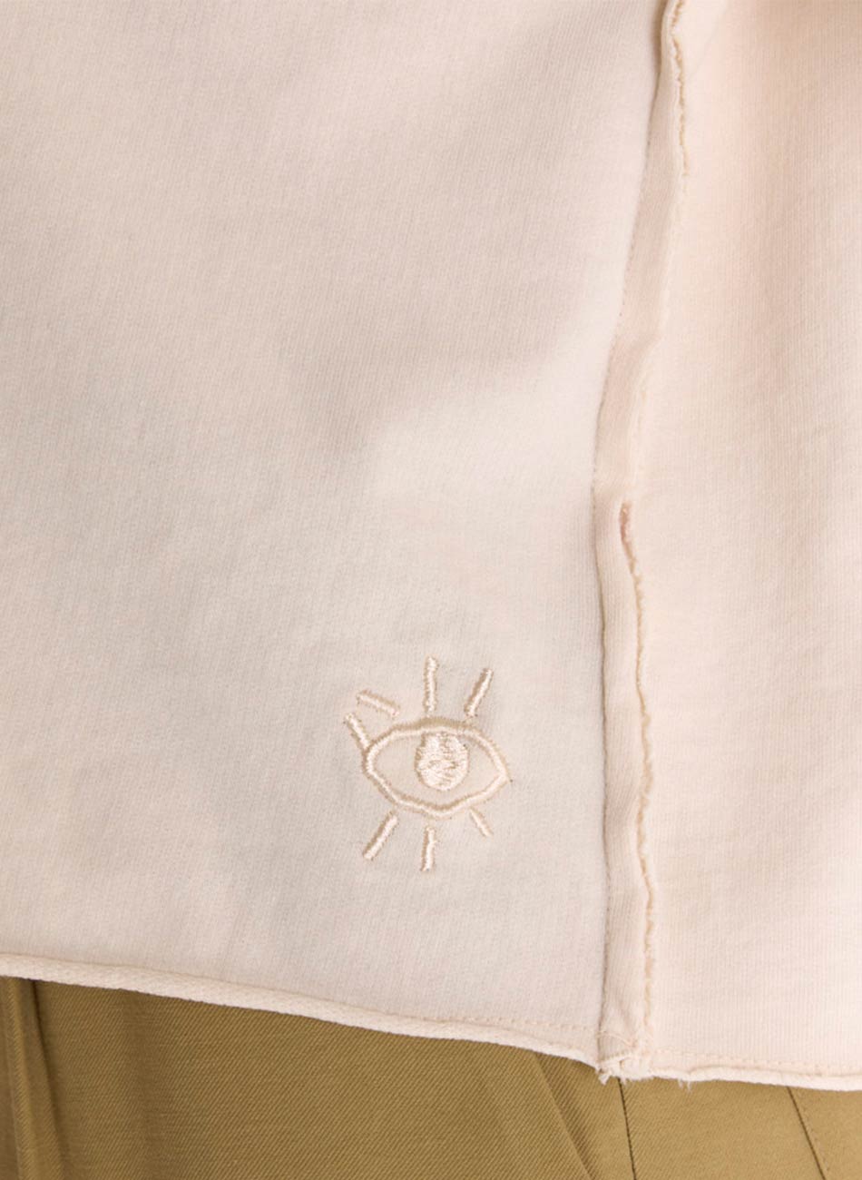 Blusa Moletinho Recortes Creme Cant�o - Foto 4