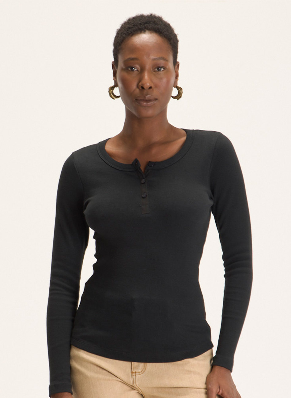 Blusa Ribana Preto Cant�o - Foto 1