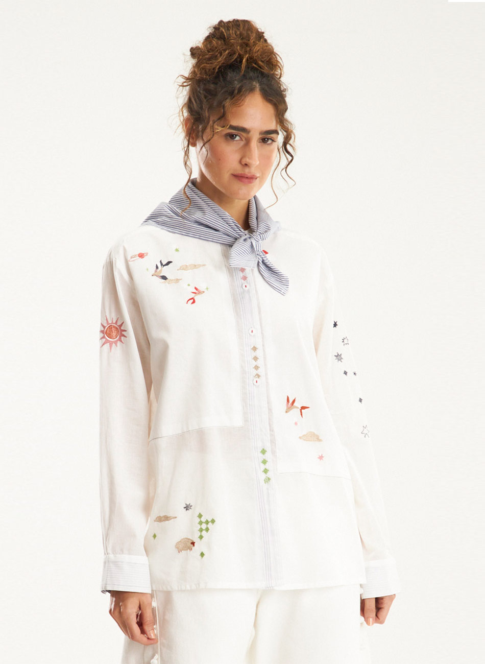 Camisa Voil Bordado Sonho Cant�o - Foto 1