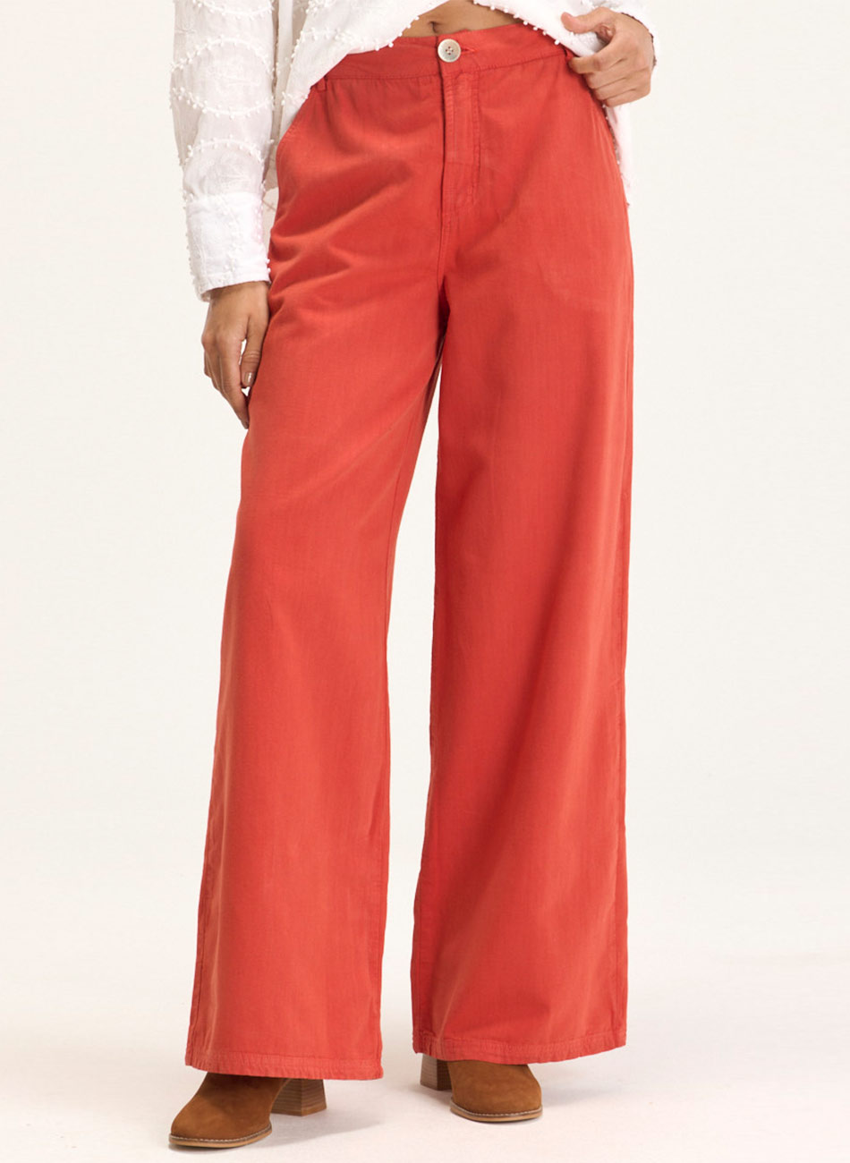 Cal�a Wide Leg Sarja Vermelho Cant�o - Foto 1