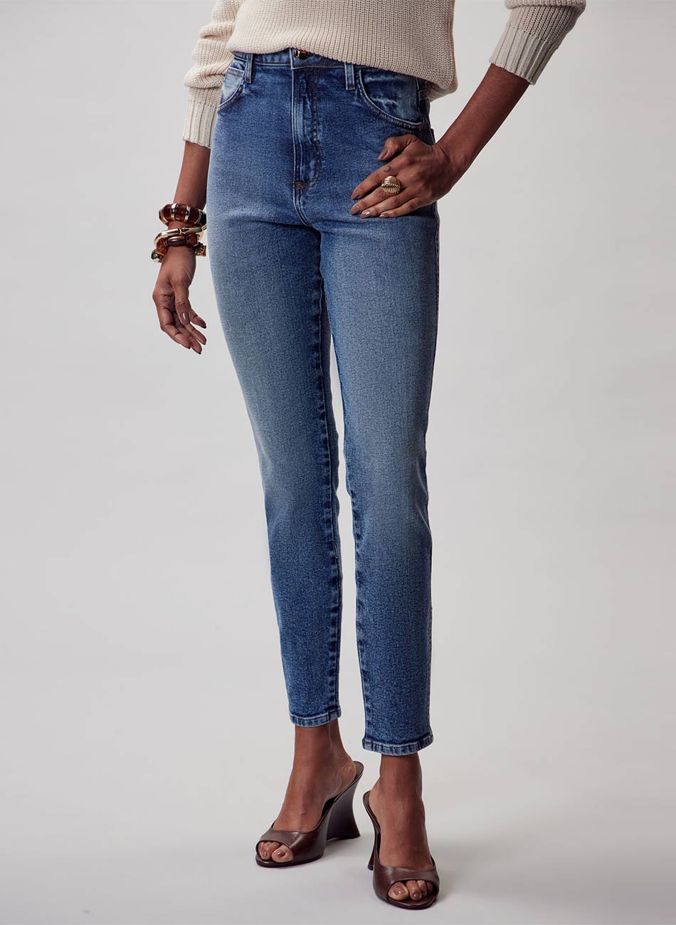 Cal�a Jeans Agata Cigarrete Flor de Lis - Foto 1