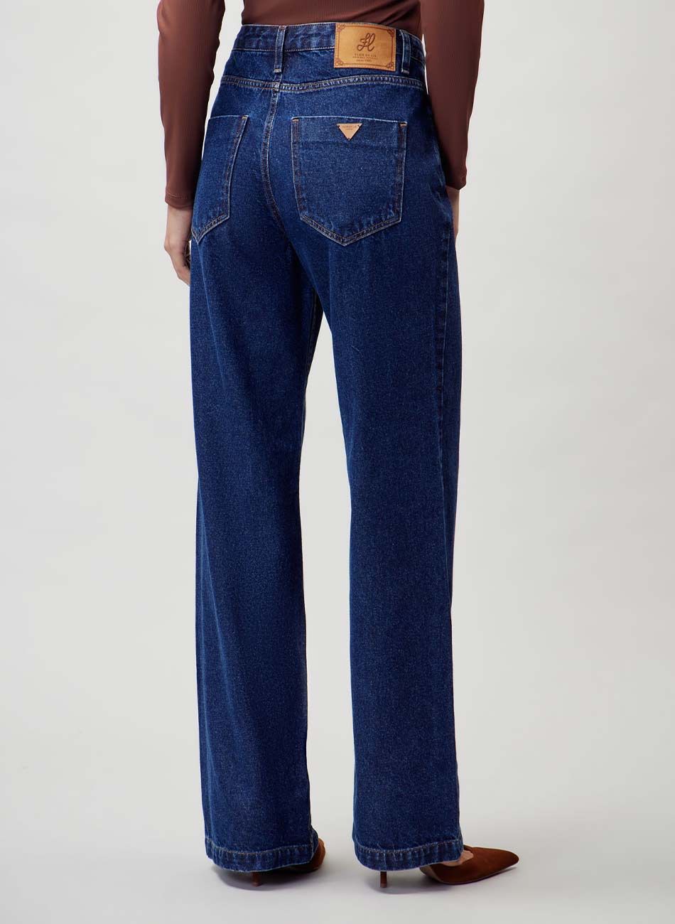 Cal�a Jeans Turmalina Wide Leg Flor de Lis - Foto 2
