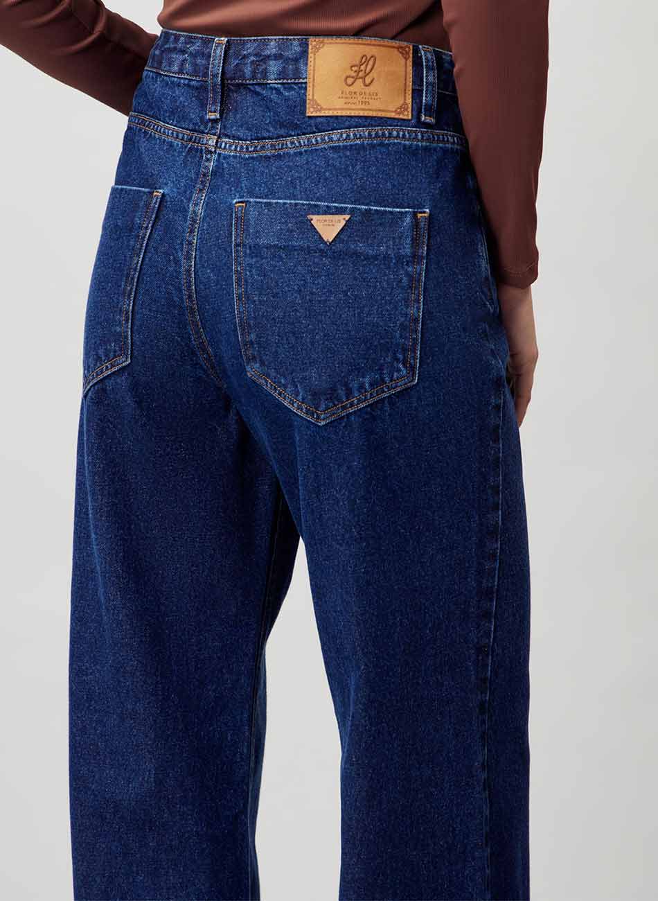 Cal�a Jeans Turmalina Wide Leg Flor de Lis - Foto 3