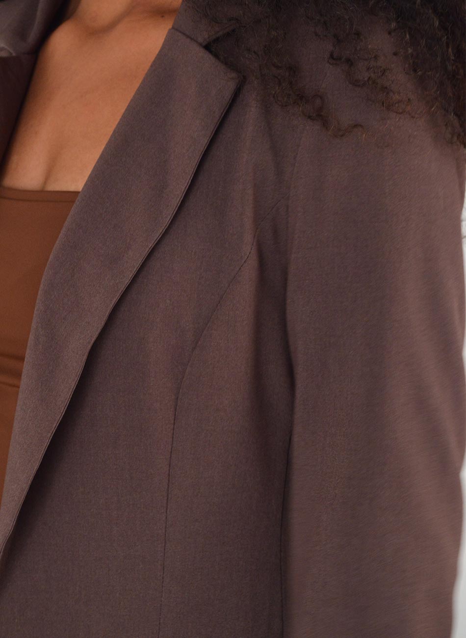 Blazer Sem Fechamento Donna Ritz Cor Chocolate - Foto 2