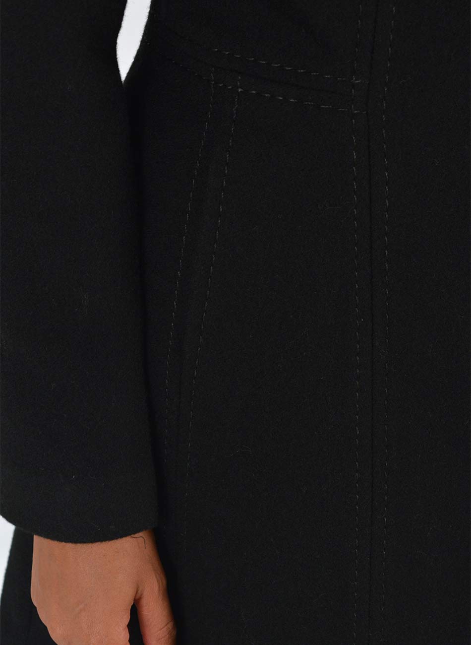 Casaco de L� 7/8 Velour Preto Malise - Foto 3