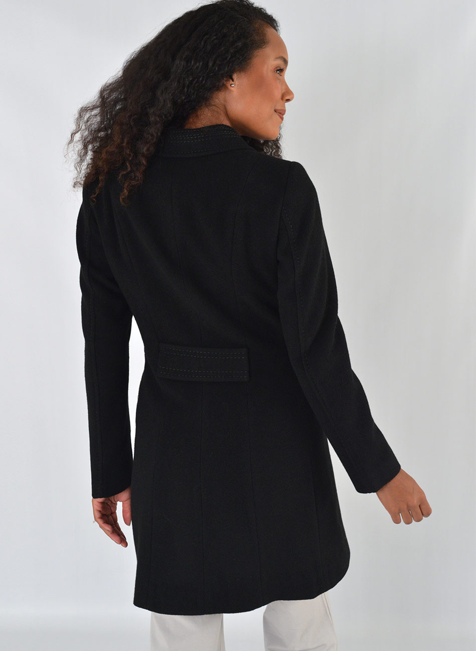 Casaco de L� 7/8 Velour Preto Malise - Foto 5