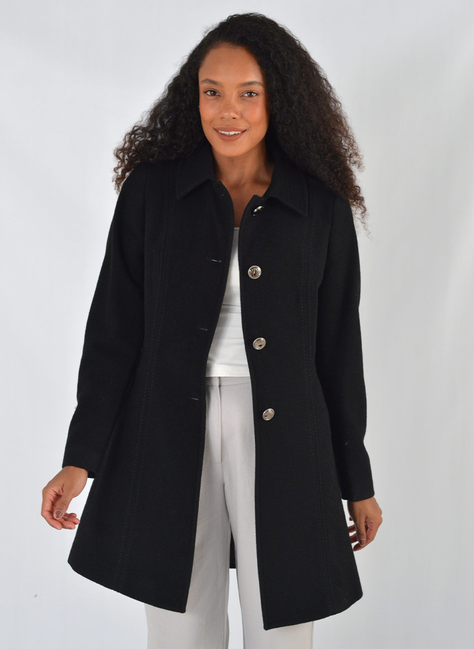 Casaco de L� 7/8 Velour Preto Malise - Foto 7