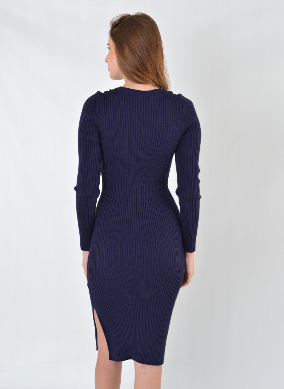 Vestido Biamar Canelado Cor Marinho - Foto 4