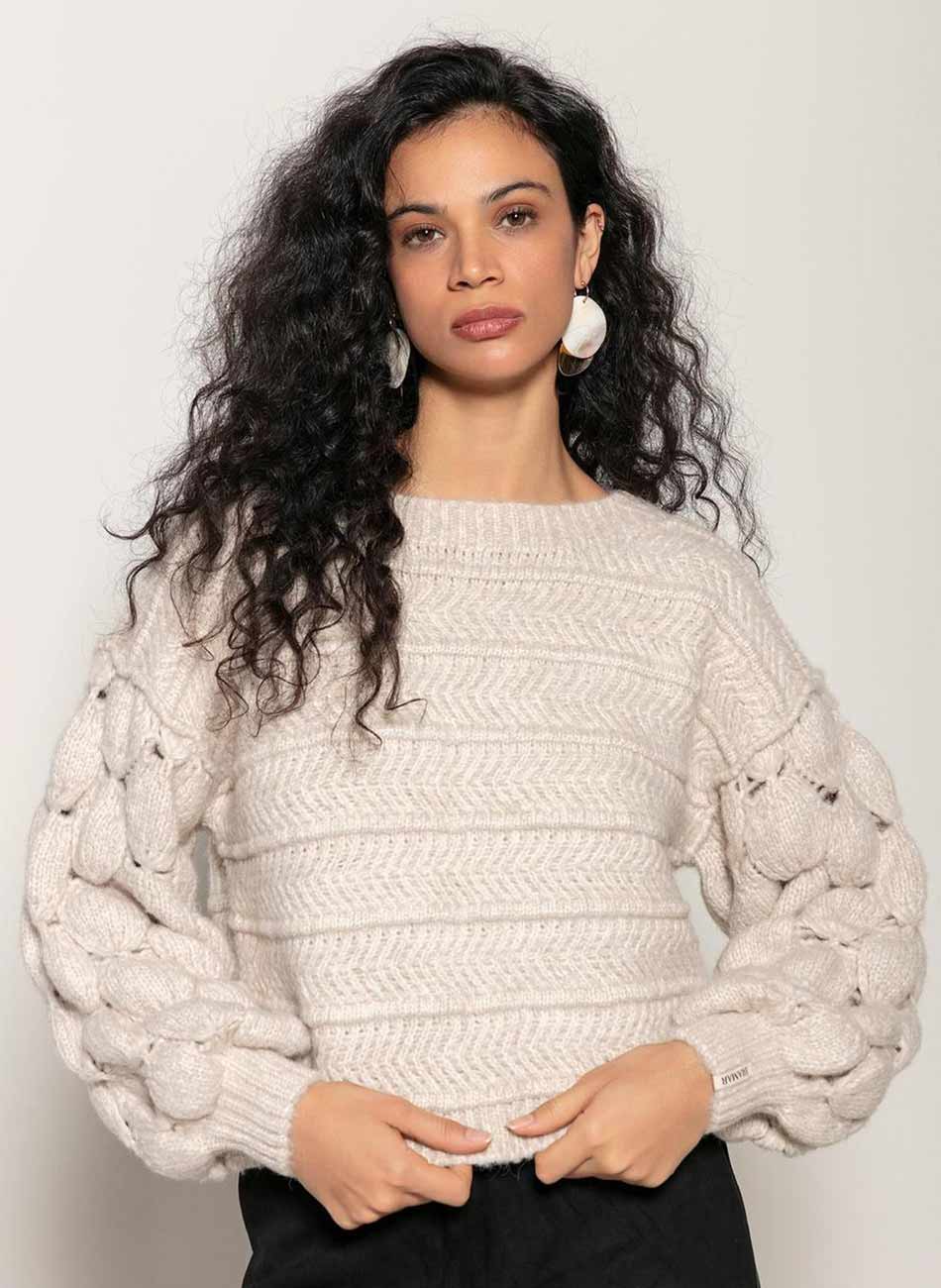 Blusa Gola Redonda Mangas Ponto Gota Biamar - Foto 1