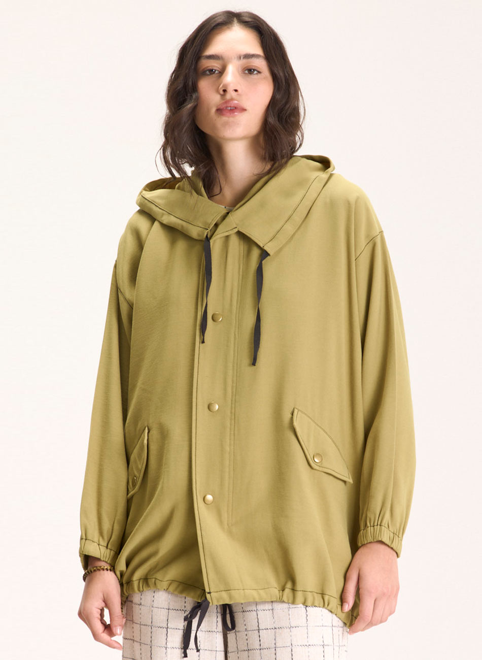 Parka Caqui Viscose Sarjada Cant�o  - Foto 4
