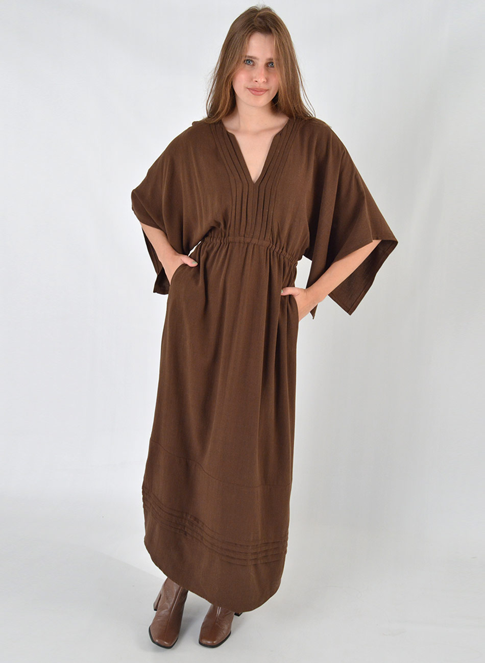 Vestido Marrom Longo Zeus Haes - Foto 1