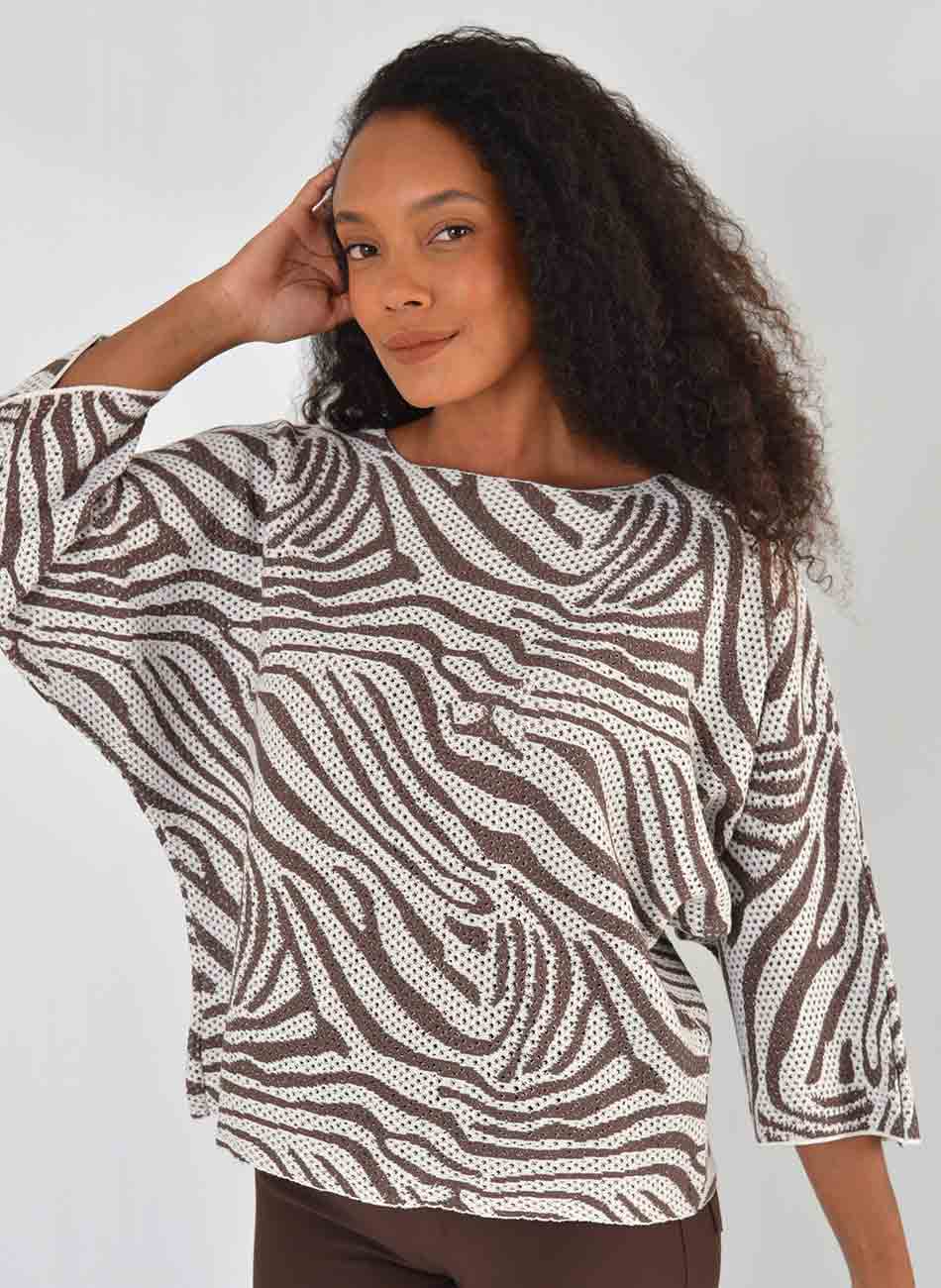 Blusa Cacau Fio Vazado Haes - Foto 1