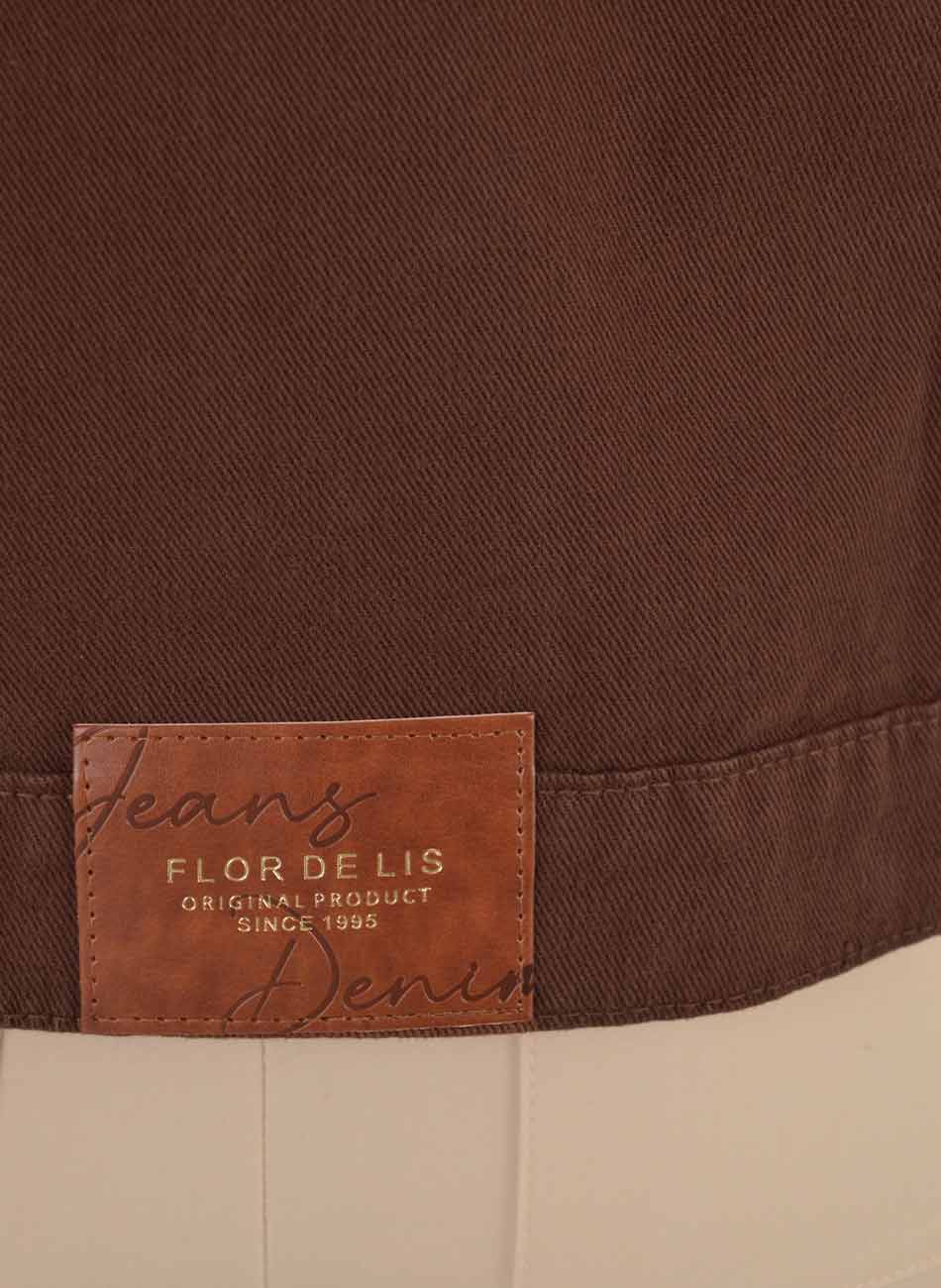 Jaqueta Jeans Marrom Flor de Lis - Foto 5