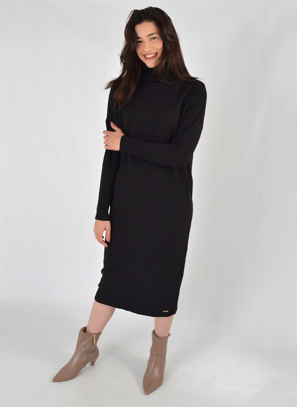 Vestido Tricot Preto Gida  - Foto 1