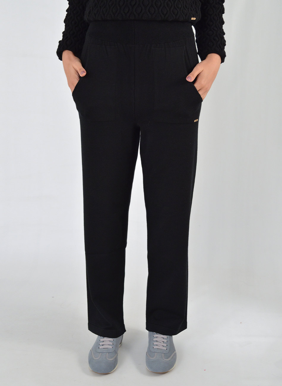 Cal�a Reta em Tricot Preto Gida - Foto 1