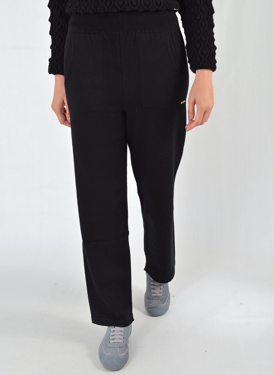Cal�a Reta em Tricot Preto Gida - Foto 2