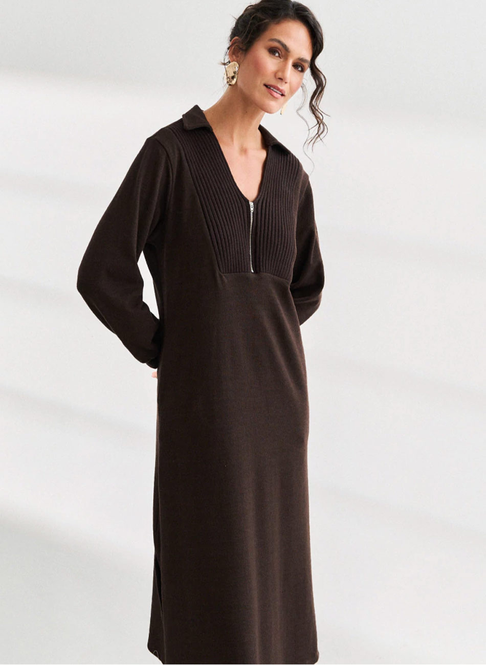 Vestido Marrom Longo Por do Sol Haes - Foto 5