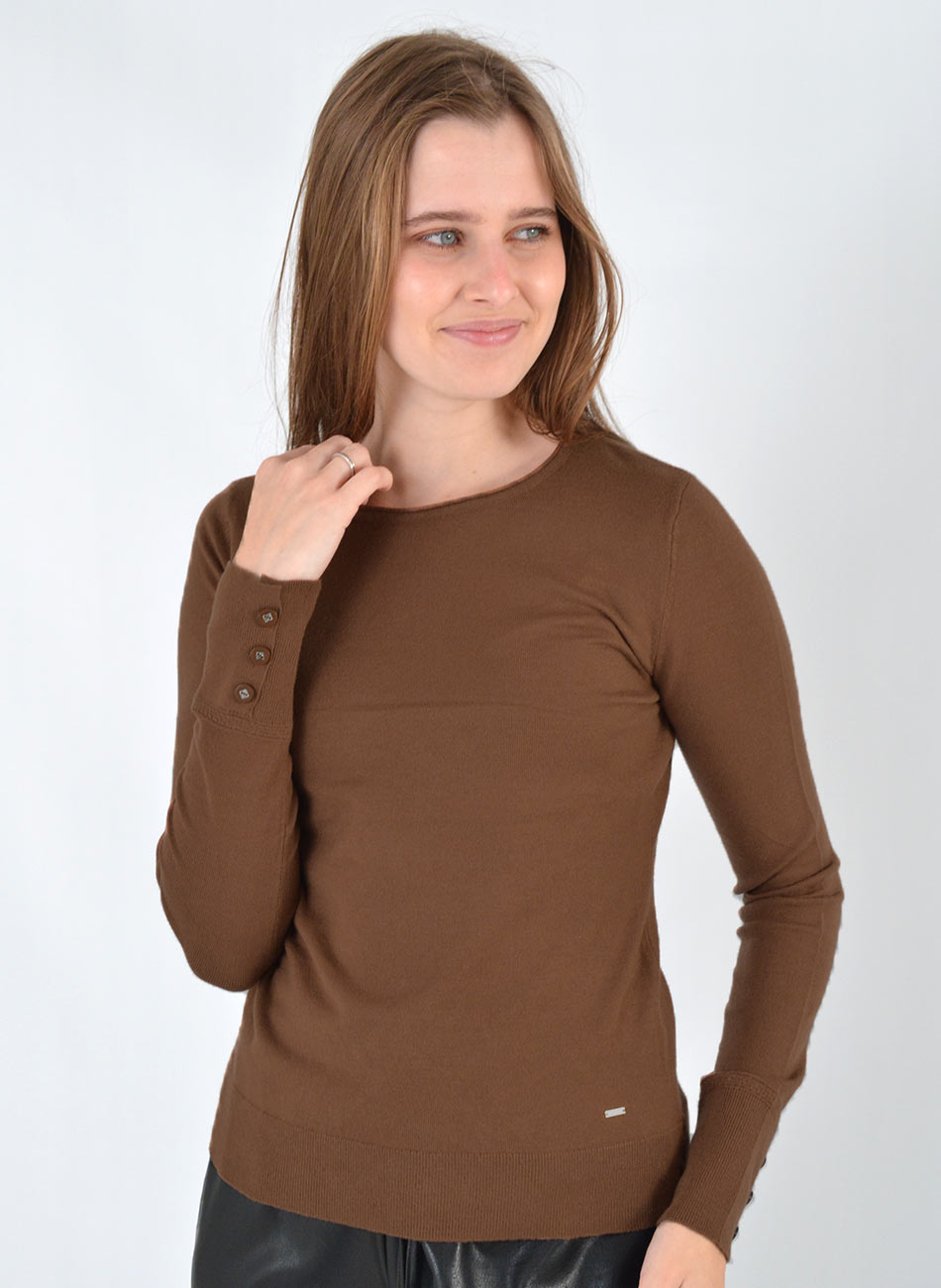 Blusa B�sica Tricot Cor Gianduia Alpelo  - Foto 1