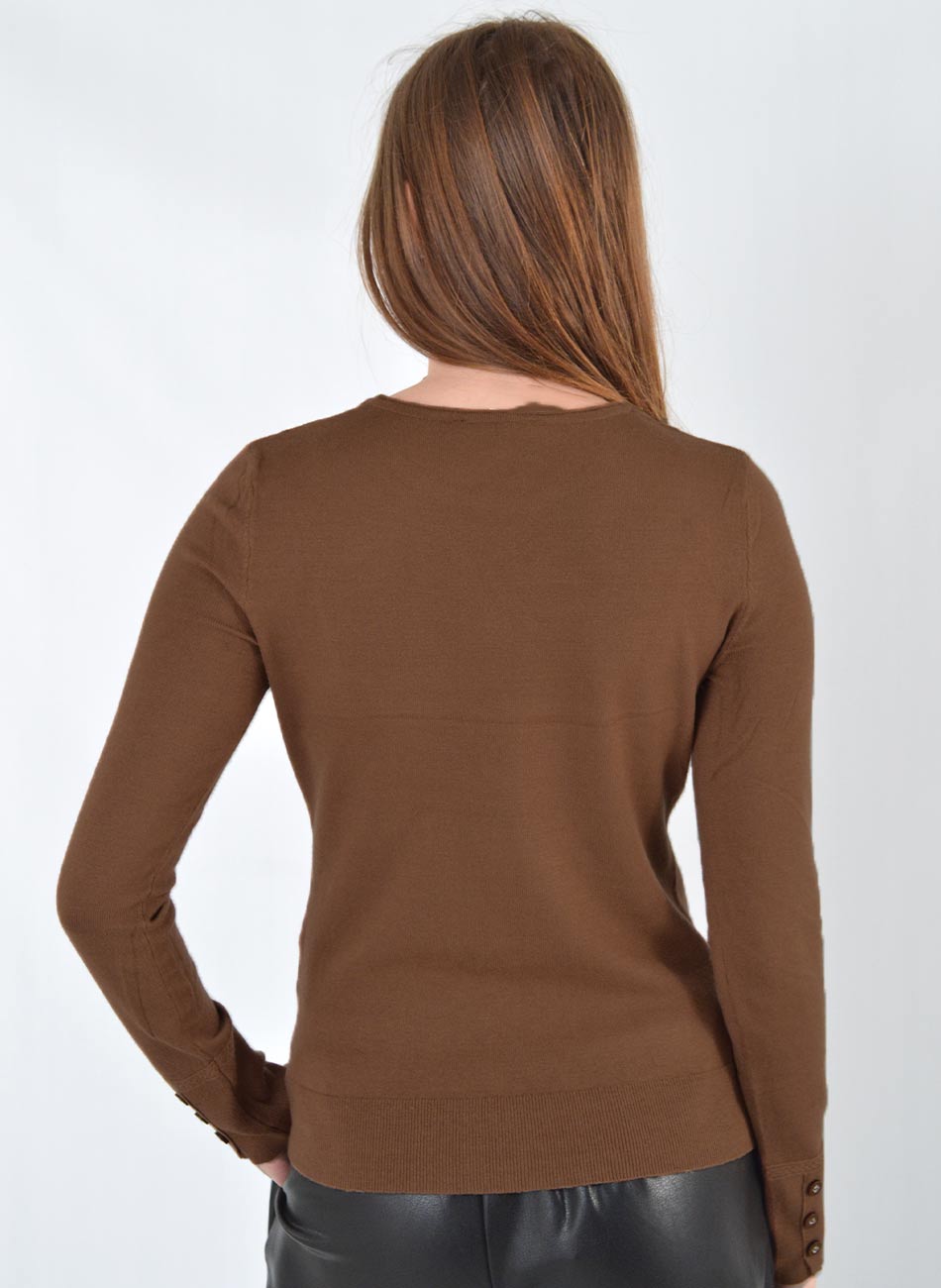 Blusa B�sica Tricot Cor Gianduia Alpelo  - Foto 3