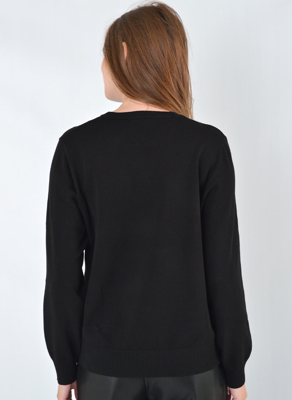 Blusa B�sica em Tricot Preto Tribeca - Foto 3