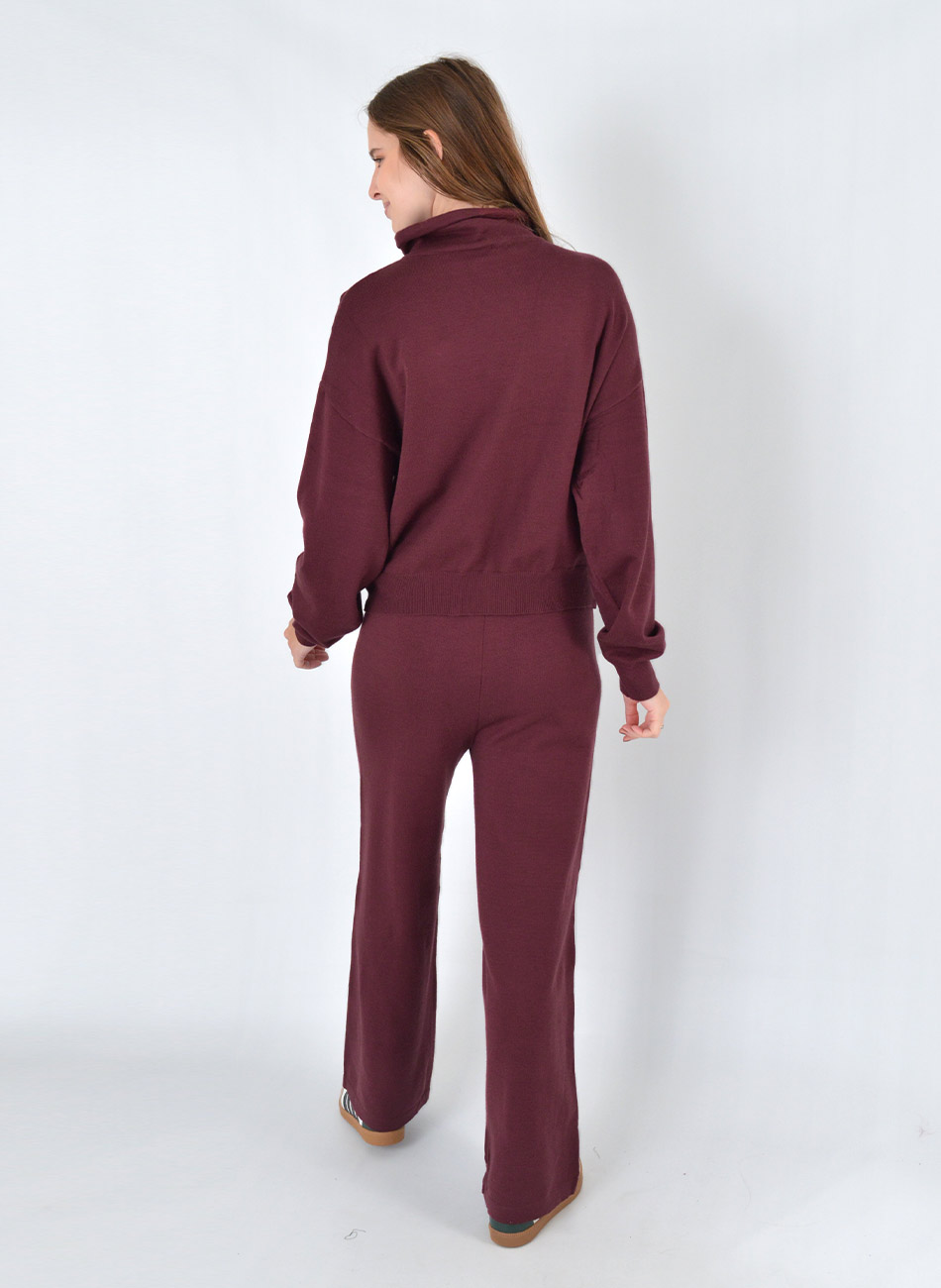 Conjunto Fio de Cachemir Cor Vinho Susan Zheng - Foto 3