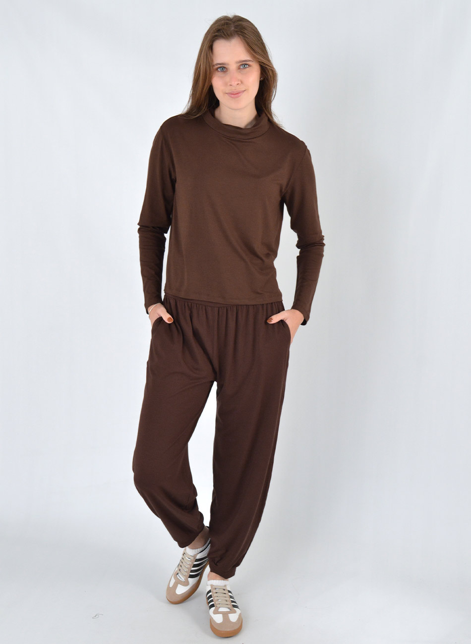 Conjunto Viscose Marrom Haya - Foto 1